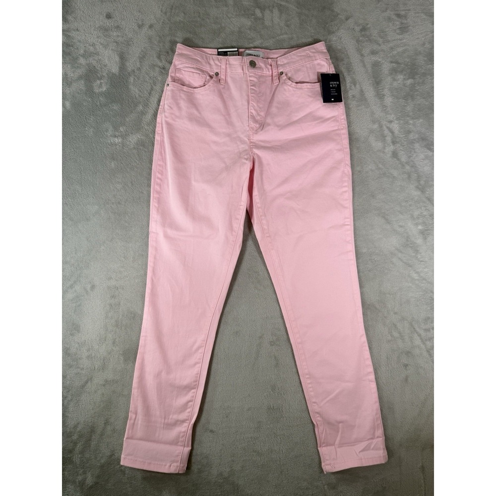 Crown And Ivy Jeans Womens 6 R Pink High Rise‎ Skinny Crop NWT